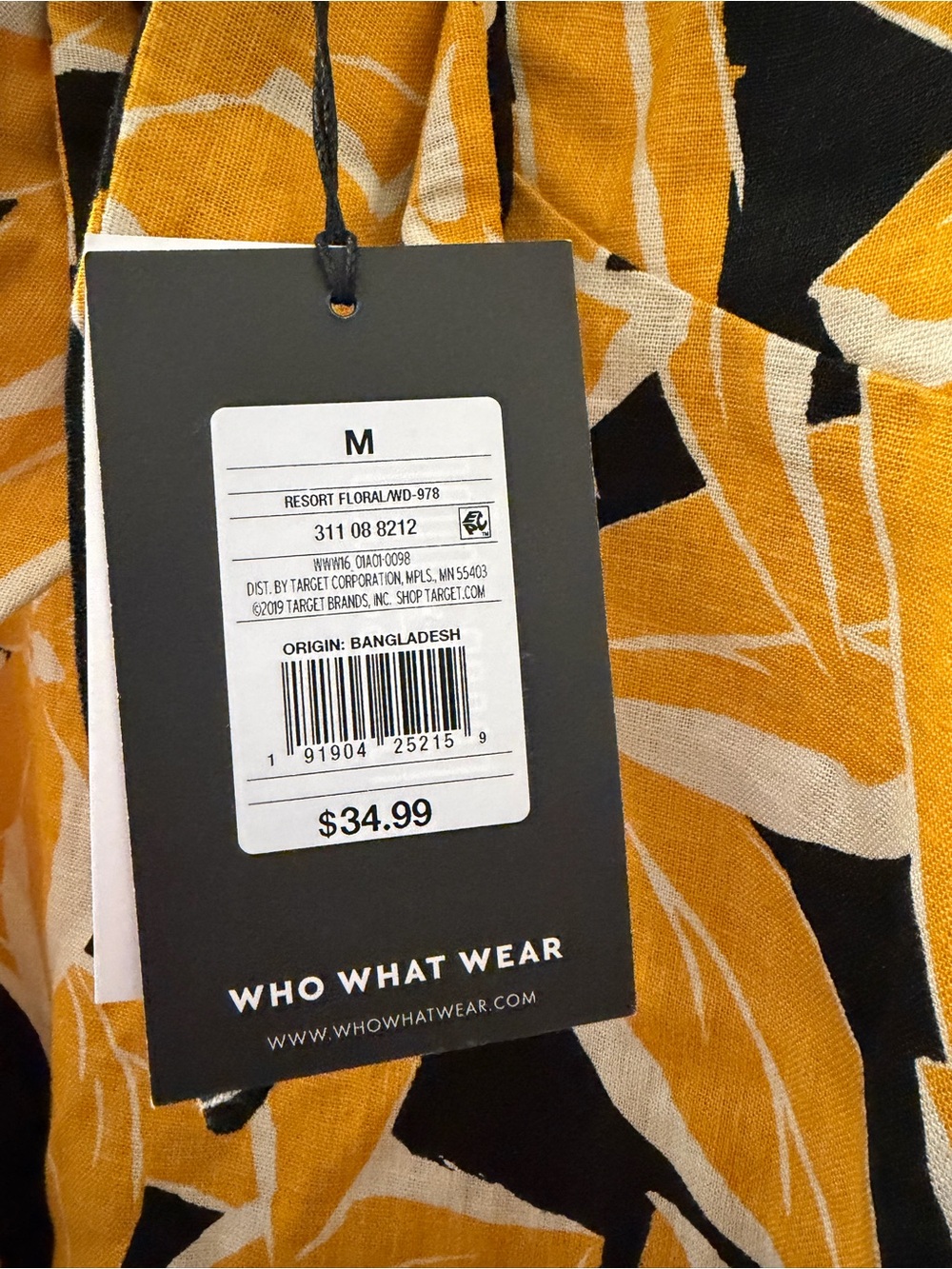 Who What Wear Yellow and Black Floral Mini Dress - Picture 2 of 4